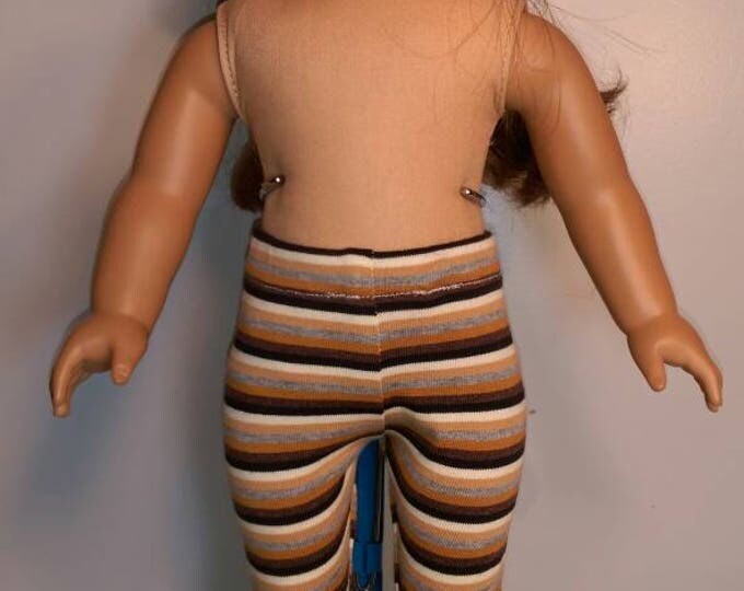 Brown Stripe leggings for 18 inch dolls