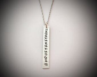 Houston Strong Necklace, Charm Necklace, Momento, Texas Strong Necklace, Support Texas