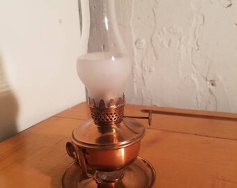 vintage copper hurricane lamp