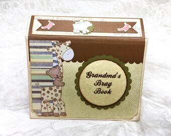 Grandma's Brag Book, Personalized Photo Album, Baby Scrapbook, 5x7 Photo album, Purse sized photo album, Desk Accessory, New Grandma Gift