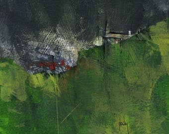Original moorland cottage painting by Paul Bailey: Bryn gwyrdd