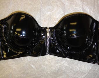 PVC 34A/32B Bustier - Front zipper - Lace up back (Artifice production sample)
