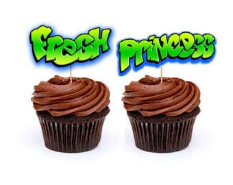 Fresh Princess Cupcake Toppers, Cake Toppers, Fresh Princess Baby Shower, 90s party, Fresh Princess Party, 90s Party , I love the 90s