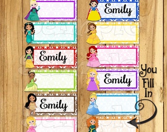 Princess name tag | Etsy