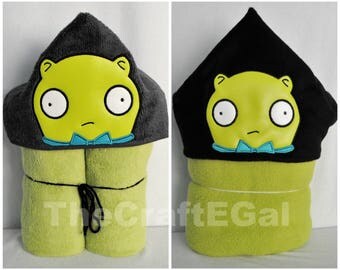 Towel OR Blanket - Glowing Green Nightlight - Hooded Towel - Hooded Blanket - Drive-in - Bath Towel - Beach Towel