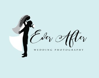 Wedding Photography Logo Watermark Bride and Groom Wedding Photographer Classic Chic Premade Logo Predesigned Logo