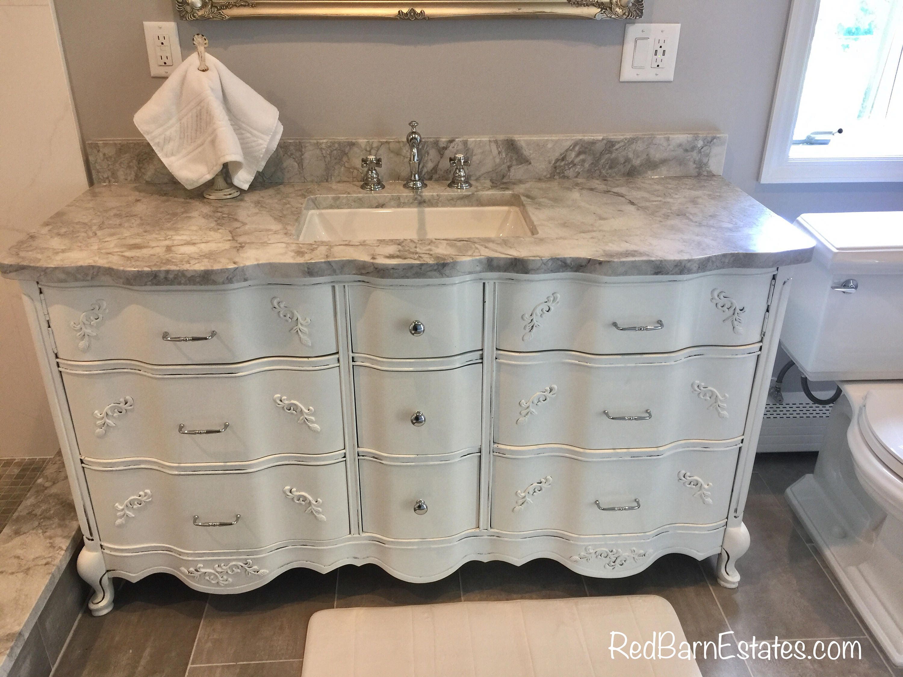 BATHROOM VANITY Cabinet We Custom Convert From Vintage French