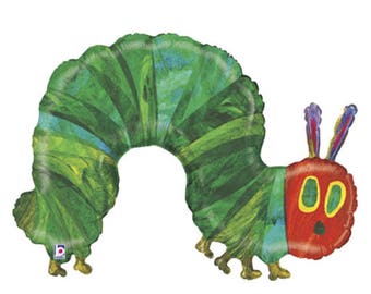 Very Hungry Caterpillar Balloon Huge 43” Foil Mylar Balloon Holographic Balloon The Very Hungry Caterpillar
