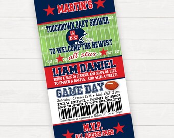 Football Baby Shower Invitation Football Invitation Football Ticket Invitation Baby Shower Invites Coed Baby Shower Invitations
