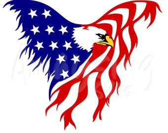 SVG - Eagle Flag - Patriotic - 4th of July svg - Memorial Day svg - Military svg- Red White Blue - American Flag - Eagle svg - Tshirt svg