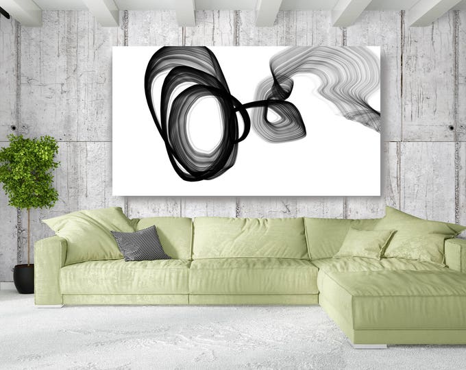 Abstract Expressionism in Black And White 10. Unique Abstract Wall Decor, Large Contemporary Canvas Art Print up to 72" by Irena Orlov