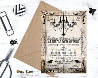 Murder Mystery Dinner Party Invitation Vintage Party Invitation Printable Birthday Invite Halloween party Invitation Digital Printable DIY