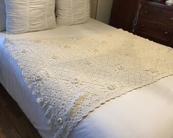 Vintage Crochet Throw Blanket
