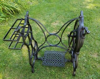 Antique Treadle Base STANDARD Treadle Sewing Machine Base with side drawer holder SEND ZIP Code for quote no free ship