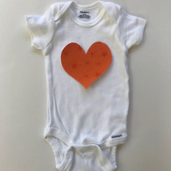 Heart appliqué to iron on kids or baby tees Il_570xn