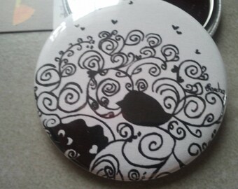 "Bush" mirror bag 56 mm black and white collection 2013 No. 20