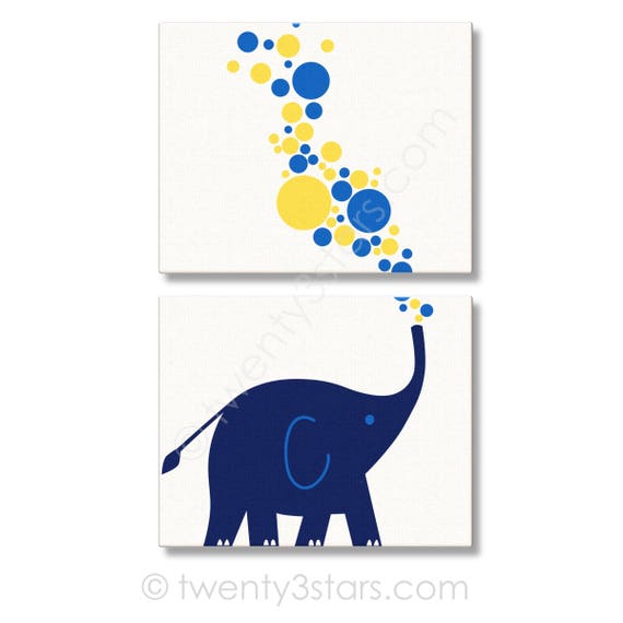 Elephant Bubbles Art Prints Elephant Canvas Elephant Nursery