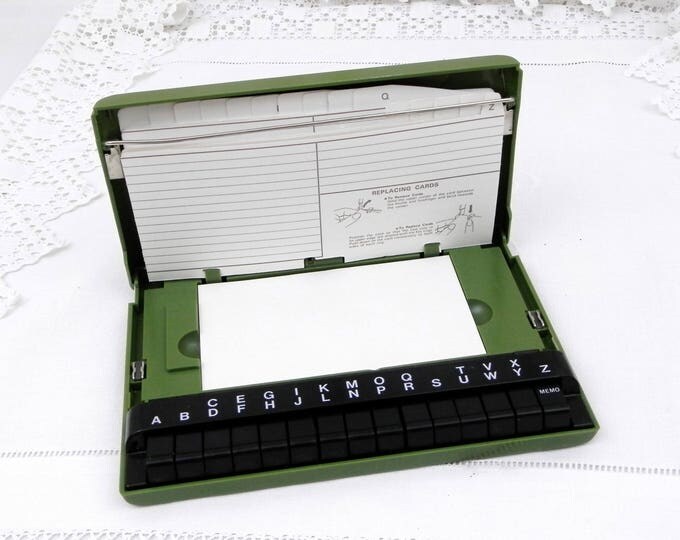 Vintage Mid Century Telephone Dial Pop Up Unused Address Book, Green and Black Eagle TY-209 Phone Number Book, 1960s, 1970s, Office, Desk