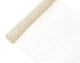 1 Yard x 10" Tan Russian Millinery Birdcage Veil Netting - Available in 17 Colors