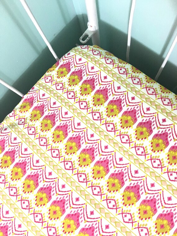 Items similar to Baby Bedding Crib Bedding Bohemian Crib Sheet, Pink