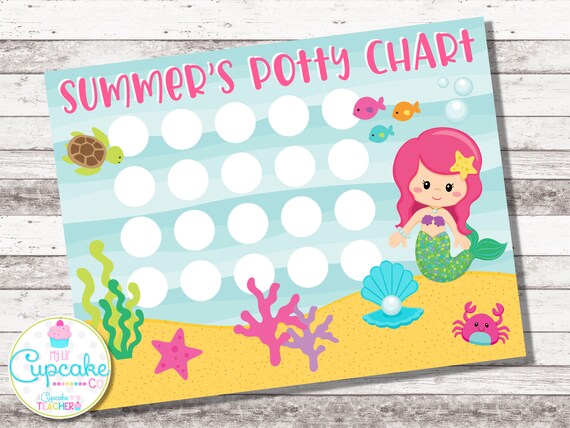 Potty Training Chart Mermaid Potty Chart Sticker Chart