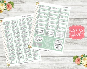 Pregnancy Countdown Stickers - Prenatal Appointment Sticker - Pregnancy Planner Sticker - Baby Countdown Sticker - Pregnancy Tracker Sticker