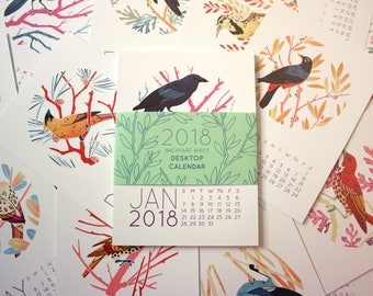 2018 Bird Desktop Calendar