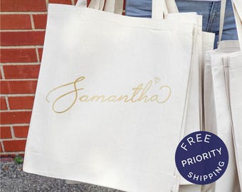 Tote Bag with Names, Personalized Tote Bag Bridesmaid, Bridesmaid Gifts, Bridesmaid Tote Bag, Personalized Wedding Bag, Bridal Party Gift