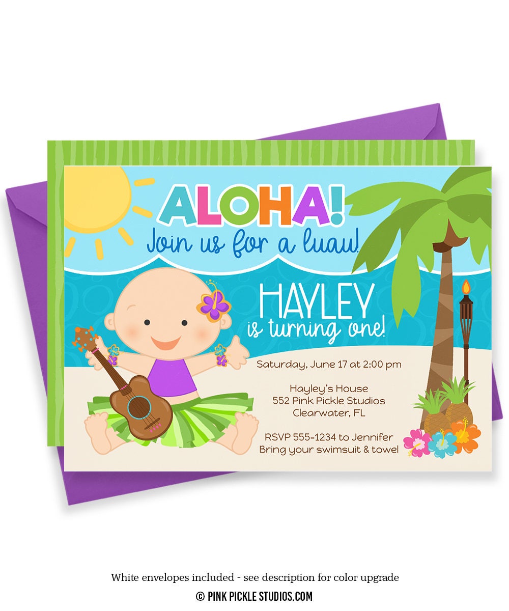 1St Birthday Luau Invitation Wording 7