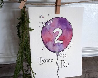 Handpainted Greeting Card (Birthday)