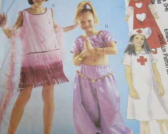 Toddler Girls Halloween Costume Pattern, Size 3 to 6, McCalls 4169, Queen, Flapper, Genie, Nurse, Belly Dancer, Dress Up,DIY, Cosplay, UNCUT