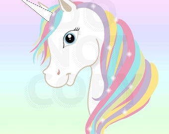 Pin the Horn on the Unicorn Party Theme GAME digital file