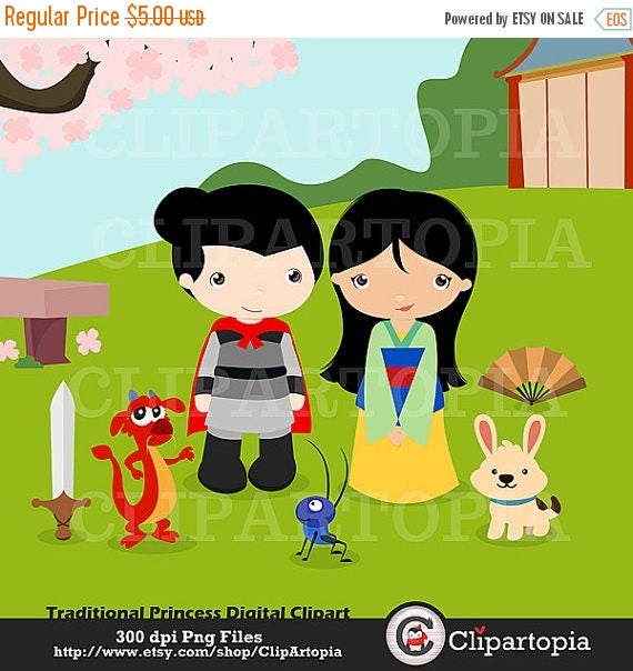 50% OFF SALE Traditional Princess Digital Clipart / Princess Cip art / Princess Clipart for Personal and Commercial Use Il_570xn