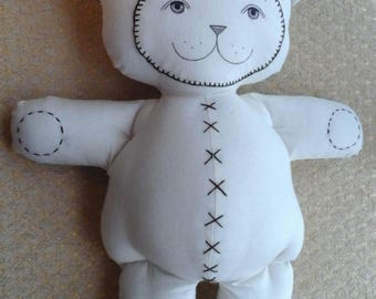 handmade cloth rag art baby doll teddy bear