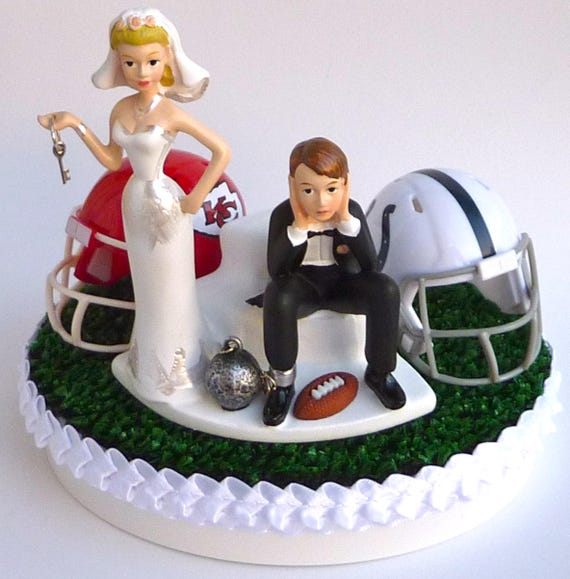  Wedding  Cake  Topper  Team Rivalry House  Divided  Football Turf