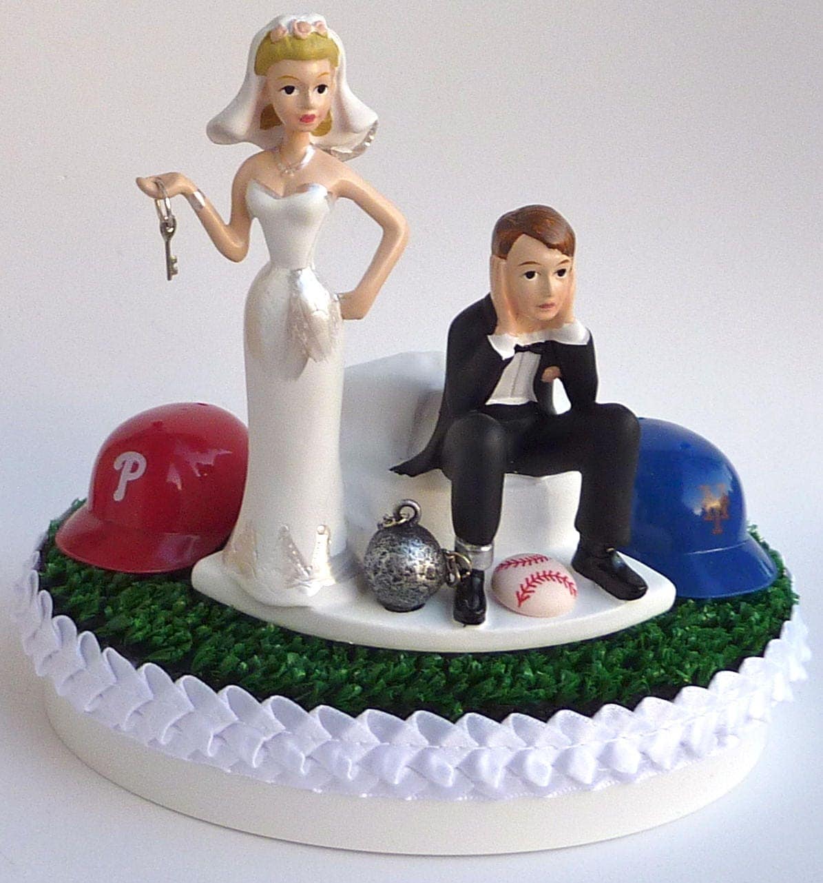  Wedding  Cake  Topper  Team Rivalry House  Divided  Baseball Ball