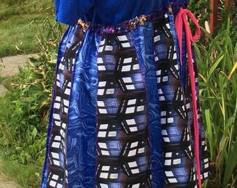 Miss Doctor who WHO?? Drawstring waist medium-xlarge upcycled