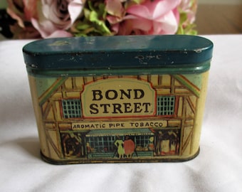 Antique Vintage Bond Street Smoking Tobacco Tin Trial Size