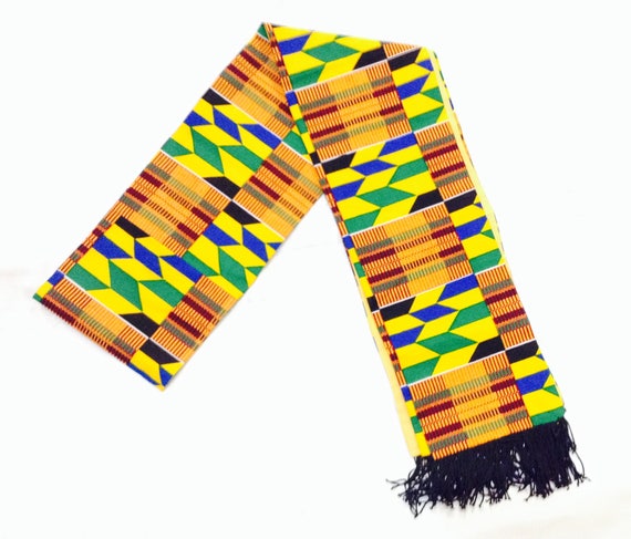 African Kente fabric scarf