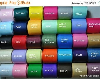 ON SALE 1 1/2" grosgrain ribbon solid - 5 yards - You pick color