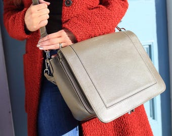 Grey Leather Bag / Grey Leather handbag / Grey Leather Purse / Grey Messenger / Leather Bag / Leather Handbag / Leather Messenger