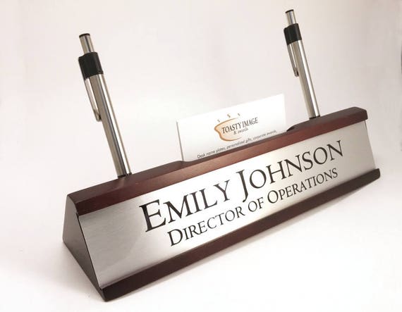 Personalized Desk Name plate nameplate business card and pen