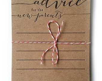 ON SALE - advice for the new parents, 10 pack, letterpress, co-ed baby shower game, keepsake, baby shower wishes, expecting parents, printed