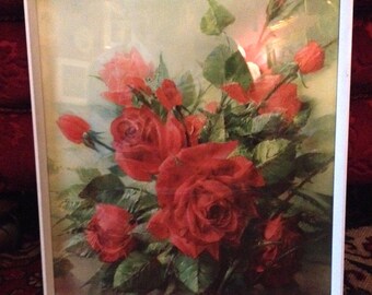 Vintage Vernon Ward Framed Print Red Roses