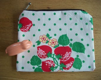 Crochet Strawberry card holder Strawberry pouch Business