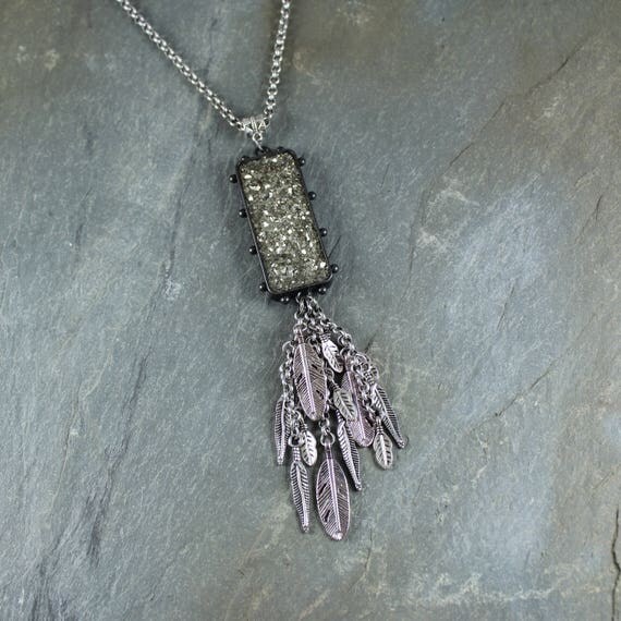 Bohemian Chic ~ Rustic Romantic ~ Silver Sparkle pendant necklace