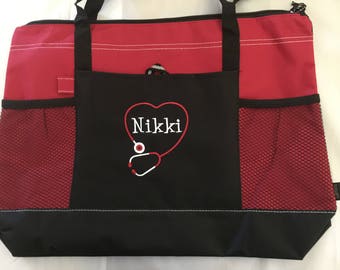 Personalize Nurse Bags, Monogrammed Nurse Bags, Medical Bags, Dental Hygienist Bags, Dental Bags