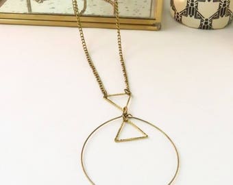 Long brass and metal triangle