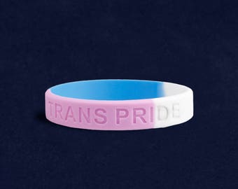 Adult Transgender PRIDE Silicone Bracelet - Adult Size (RE-SILB-RBTr)