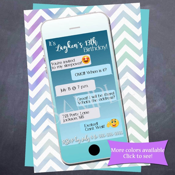 Printable Cell Phone Birthday Invitation Emoji Cell